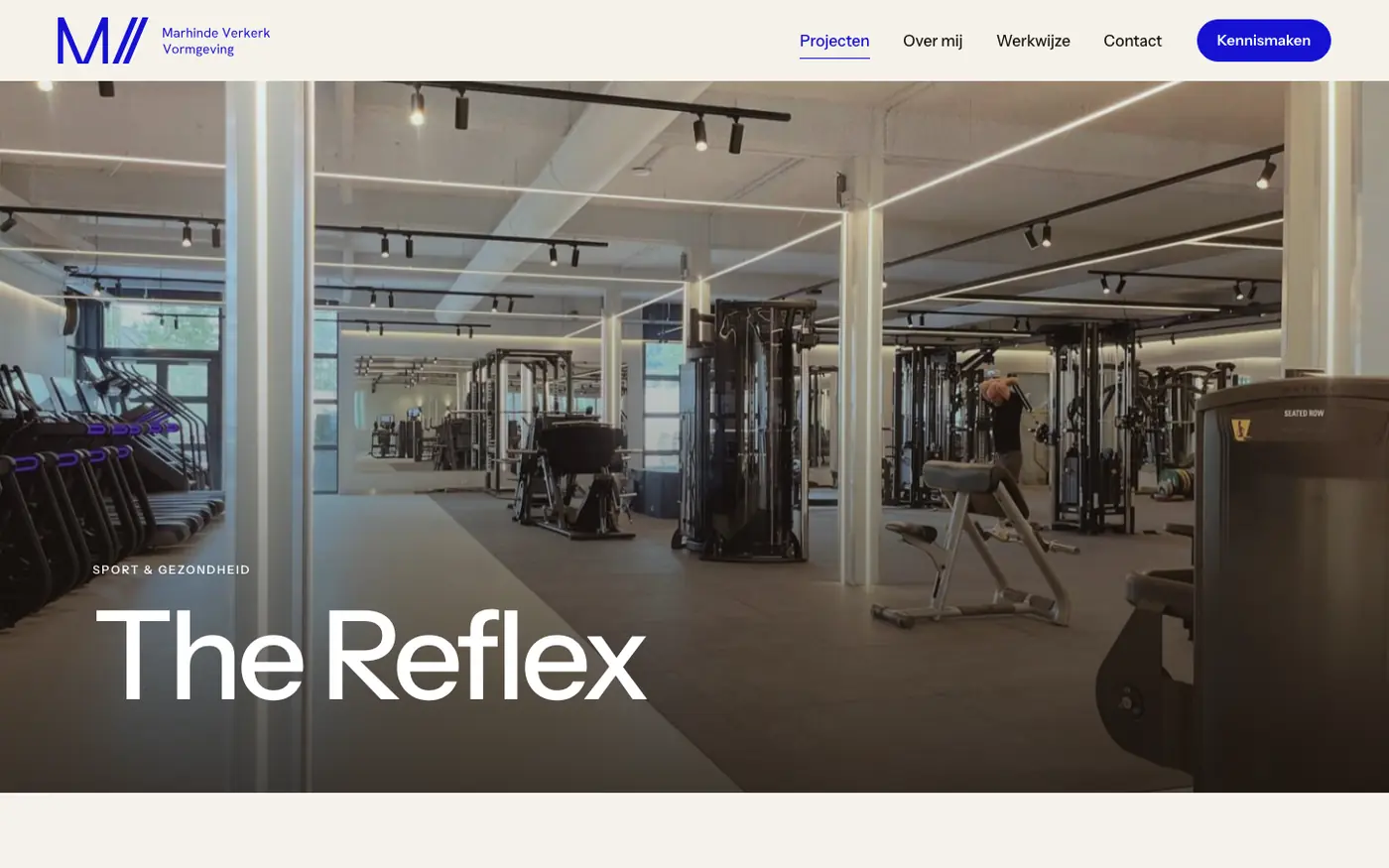 Projectpagina The Reflex op desktop